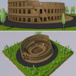 Low Poly Colosseum Rome Italy Landmark